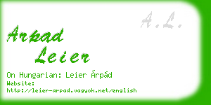 arpad leier business card
